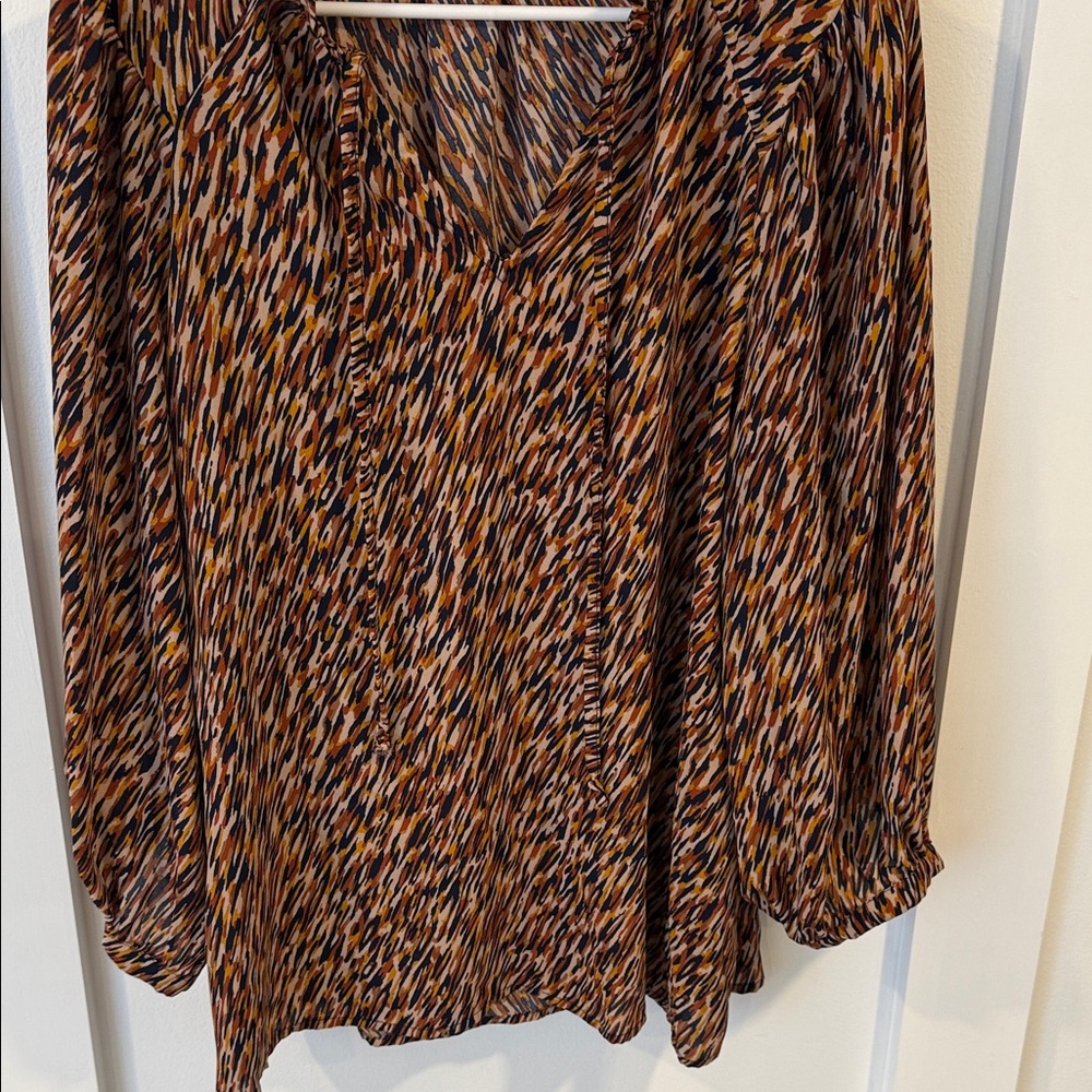 Cece Multicolor Patterned V-Neck Blouse - image 4